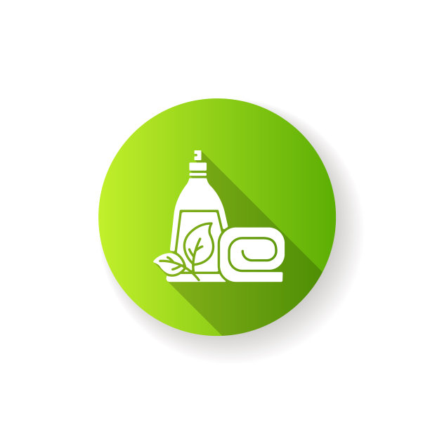 健康美容中心平面设计长阴影字形图标图片下载