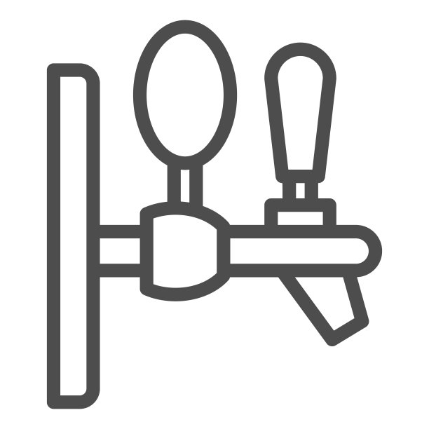 啤酒龙头线图标，精酿啤酒概念，啤酒设备标志上的白色背景，饮料龙头图标轮廓风格的移动概念和网页设计。矢量图形。图片下载