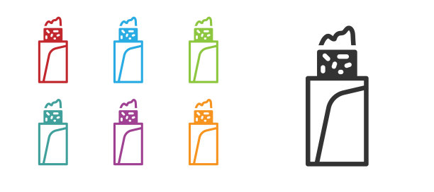 黑色玉米煎饼图标孤立在白色背景。传统的墨西哥快餐。设置彩色图标。向量图片下载