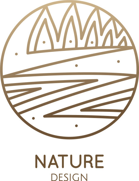 标志自然以线性风格勾勒图片下载