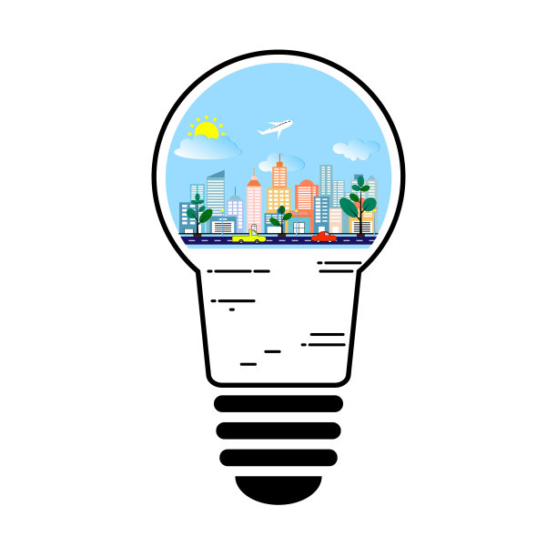 灯意城市与森林图片下载