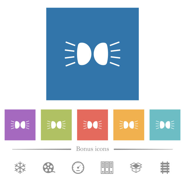 汽车停车灯指示平白色图标在方形背景图片下载