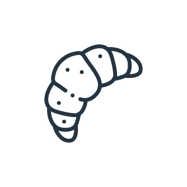 牛角矢量图标孤立在白色背景。轮廓，细线牛角包图标用于网站设计和手机，应用程序开发。细线牛角面包轮廓图标矢量插图。图片下载