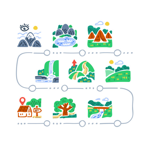 自然地标户外徒步旅行地图图片下载