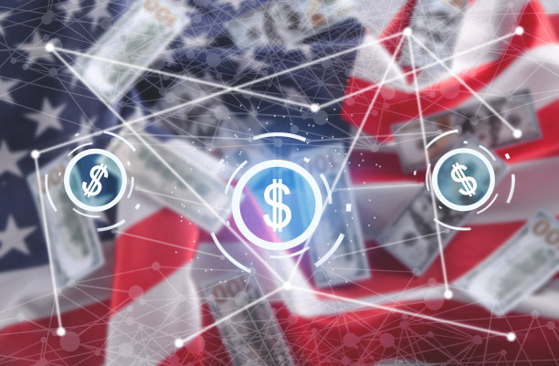 美元符号。美国国旗的背景。网络图片下载