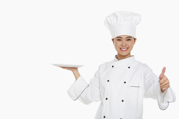 女厨师端着盘子图片下载