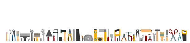 工具集。向量。孤立在白色的。木匠、木工、锁匠、杂工的工具。平的风格。出租、销售。背景图片下载