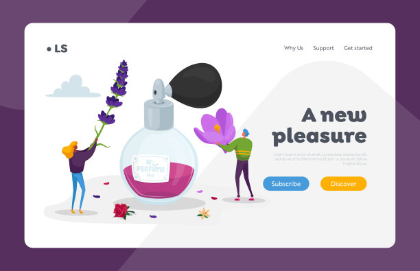香气成分。香水创作登陆页面模板。香水角色创造香水的香味，香味的味道图片下载