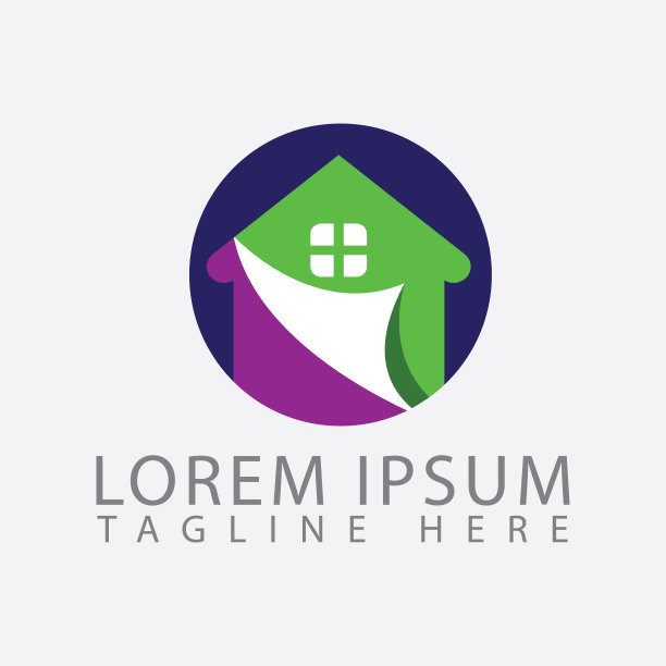 房屋油漆标志图标设计矢量彩色油漆模板孤立图片下载