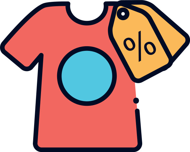 t恤和销售标签线填充样式图标图片下载