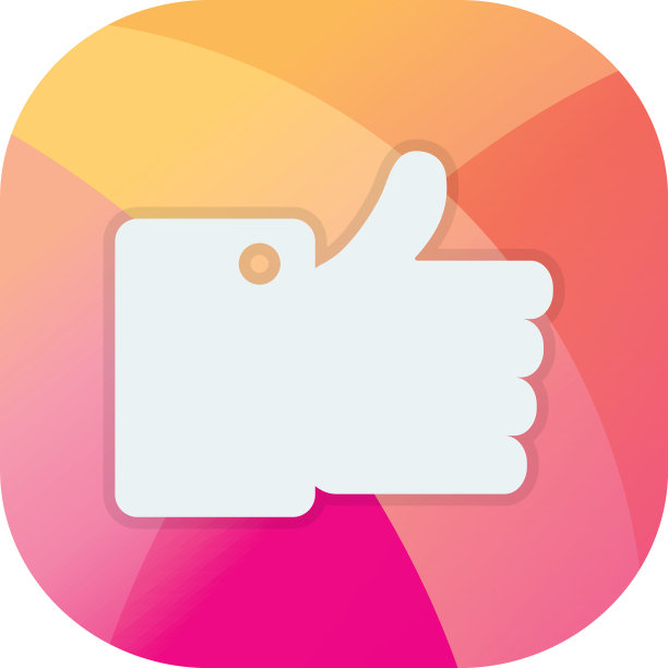 拇指向上块平面风格图标设计图片下载