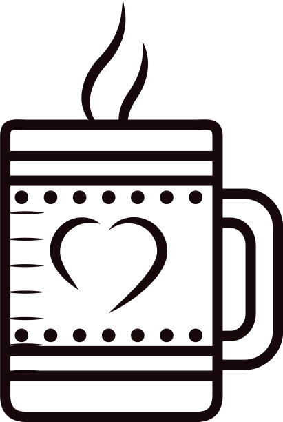 孤立咖啡杯线条风格图标设计图片下载