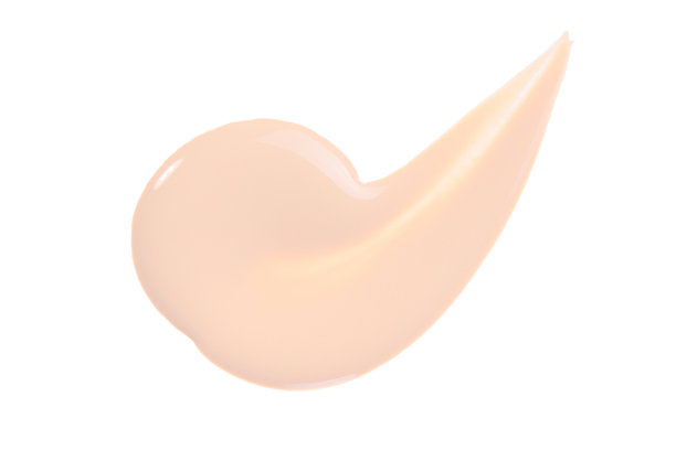 米色粉底液，遮瑕膏涂抹涂抹滴。粉底霜样本隔离在白色。裸妆cc bb和霜样。图片下载