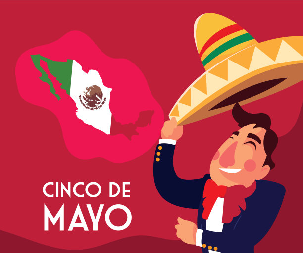 五月节贺卡与墨西哥问候图片下载