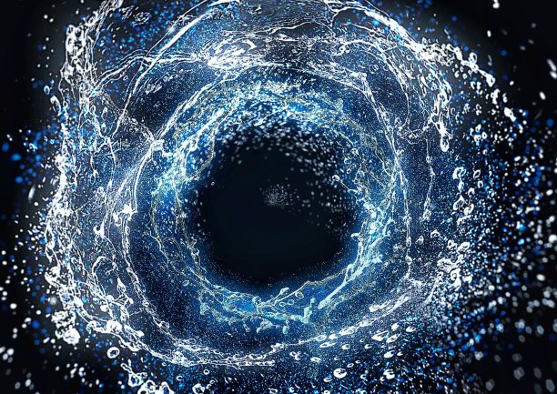 三维插图的抽象波浪飞溅图片下载