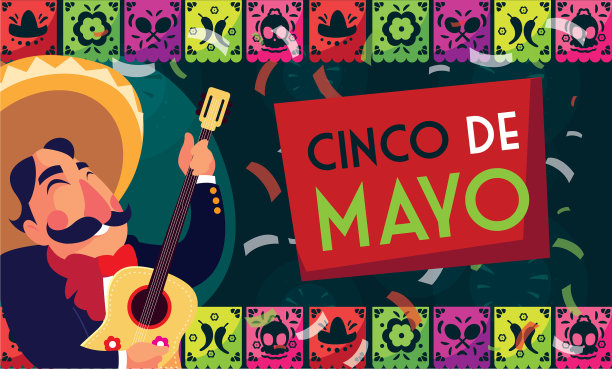 五月节贺卡与墨西哥问候图片下载