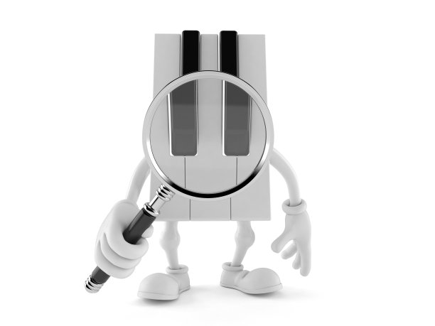 钢琴人物透过放大镜看图片下载