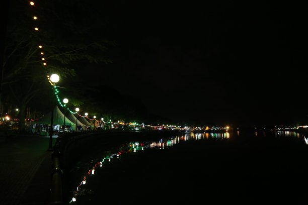 沙捞越市集的河畔夜光图片下载