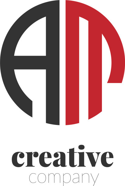 首字母am创意优雅的圆标志图片下载