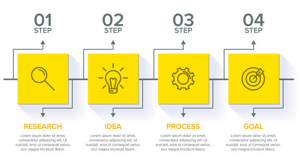 信息图形设计与图标和4个选项或图片下载