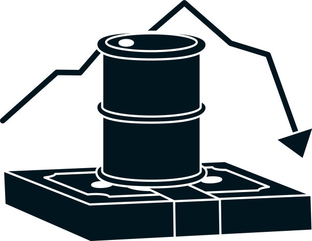 金钱和石油桶与减少图片下载