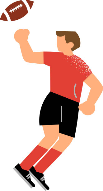 穿着黑色短裤的男性橄榄球运动员接球图片下载