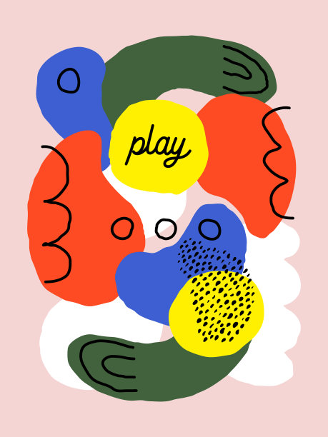 具有有机形状的抽象艺术设计模板图片下载