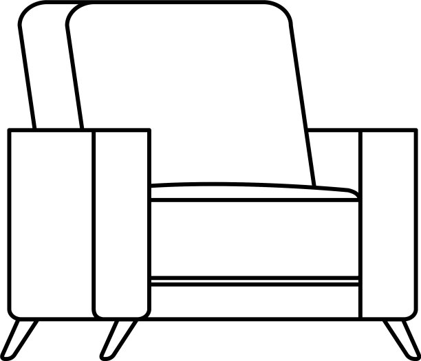 舒适的沙发线条风格图标图片下载