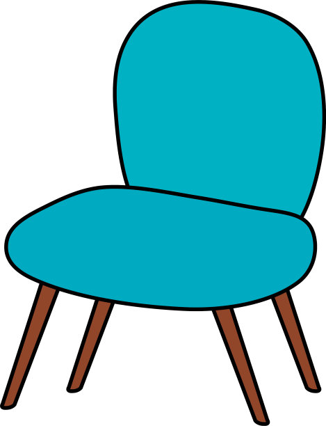 舒适的椅子蓝色孤立图标图片下载