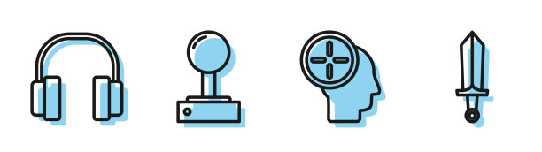 Set line head hunting concept耳机图片下载