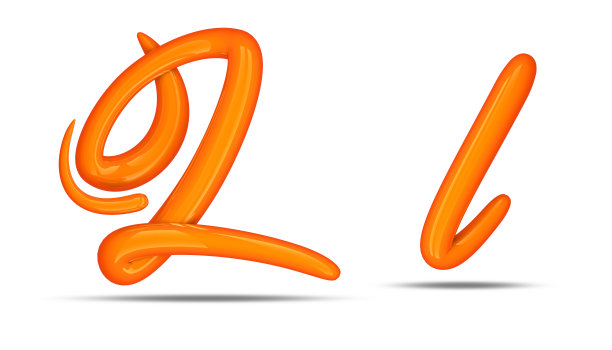 3d字母书法风格与剪切路径。图片下载