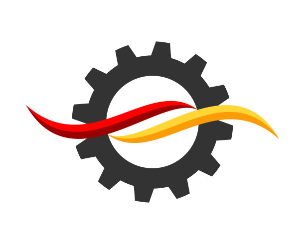 红黄相间的齿轮工程图片下载