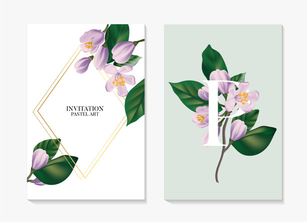 水彩现实的花枝绿叶图片下载