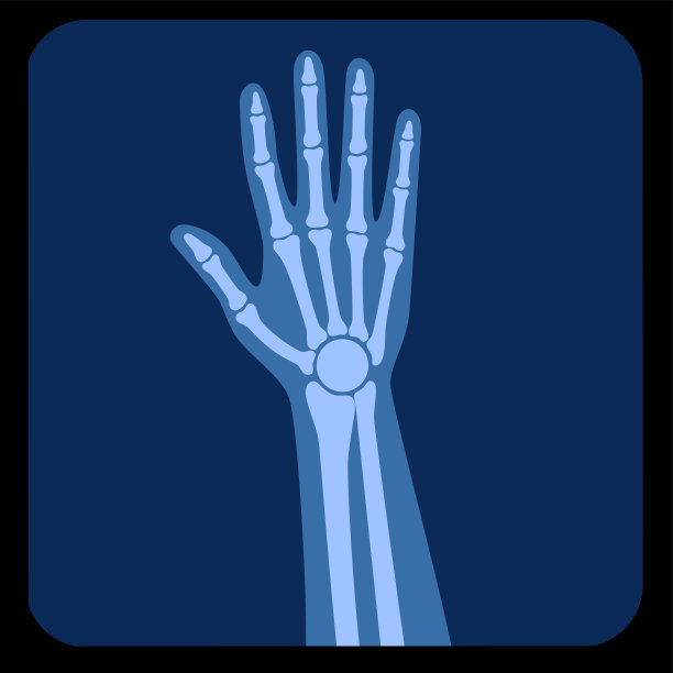 蓝色背景下的手图片下载
