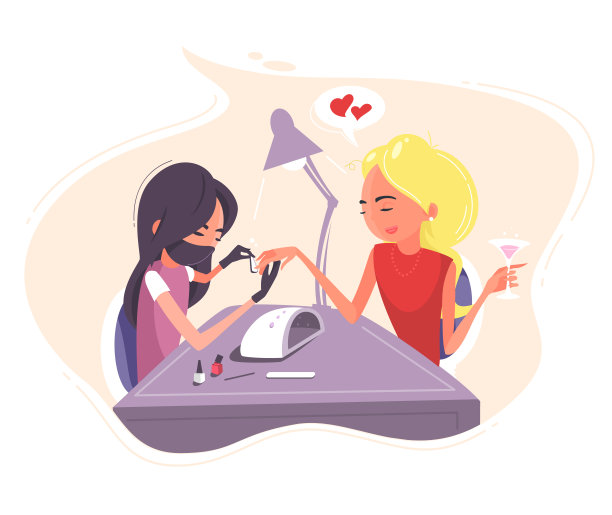 争女人。美甲大师为女商人制作自然美甲图片下载