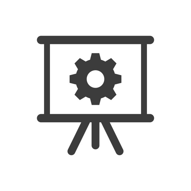 齿轮和演示板矢量图标图片下载