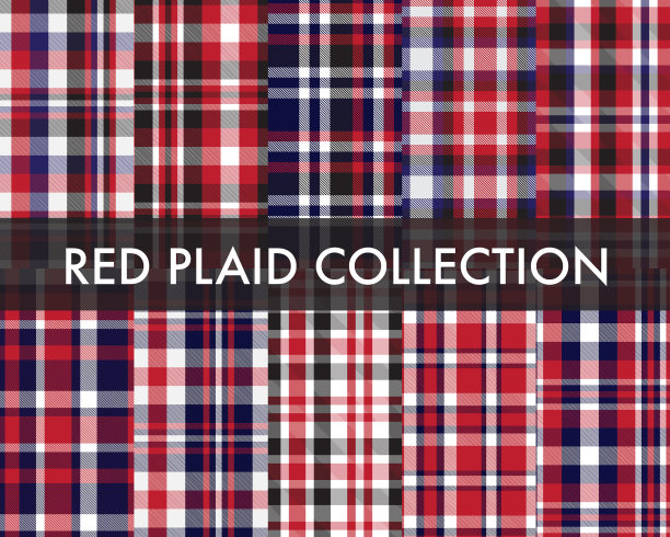 红色格子呢格子无缝图案图片下载