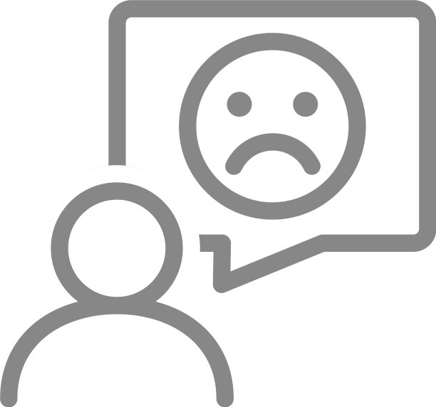 带有悲伤表情的对话气泡线条图标图片下载