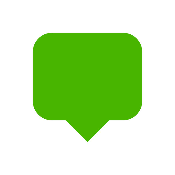 绿色语音气泡标志隔离在白色，气泡说话图标时尚的平面设计，简单的方形对话框信息图标，语音气泡方形绿色按钮，文本框评论符号图片下载