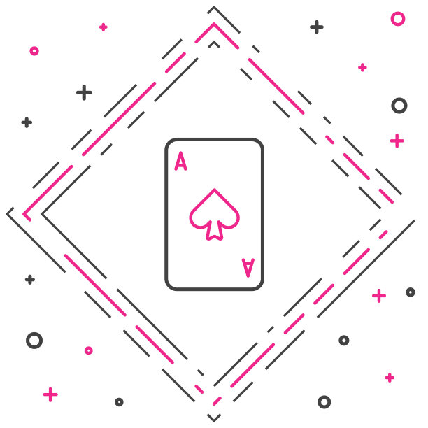 Line Playing card with spades symbol icon孤立在白色背景上。赌场赌博。色彩斑斓的轮廓的概念。矢量图图片下载
