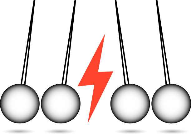 摆图标牛顿摇篮与闪电图片下载
