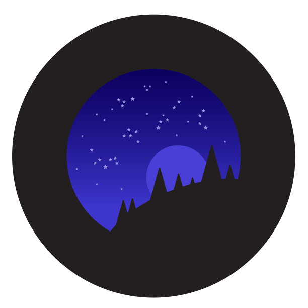 画在黑色背景上的日落图片下载