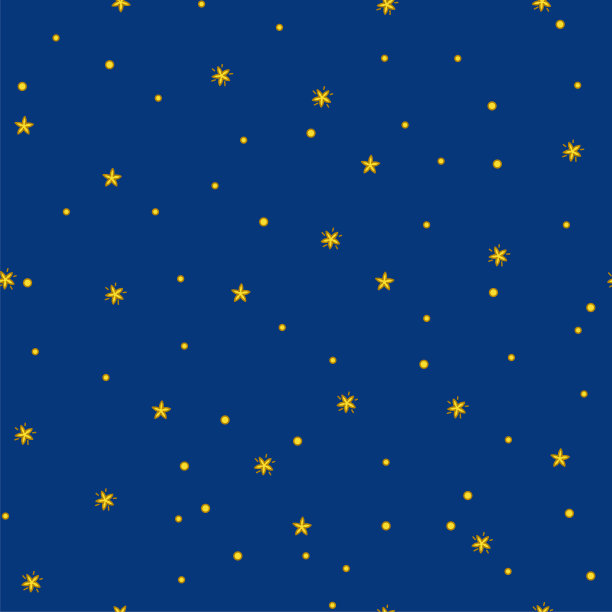 星夜无缝图案。矢量插图在可爱的卡通风格图片下载