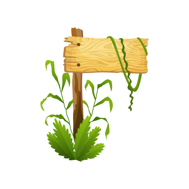 木制标志在丛林雨林与热带图片下载