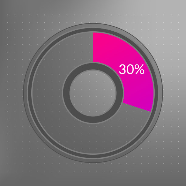 30%的人孤立饼图。百分比矢量，透明的信息图表图标上的虚线背景。圆圈标志用于商业、金融、网页设计、下载、进度图片下载