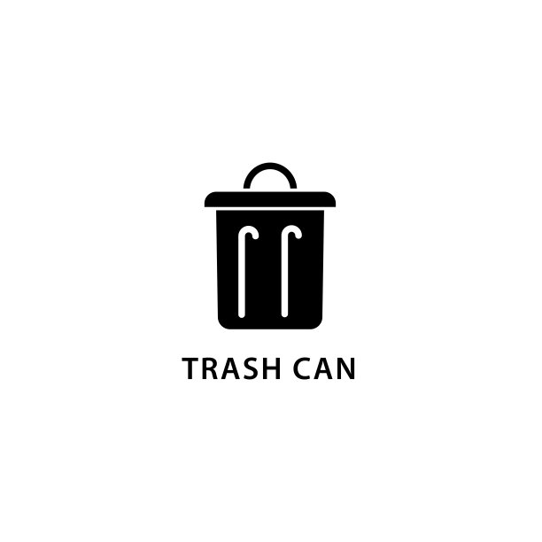 插图向量图形的垃圾桶图标模板图片下载