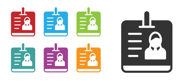 黑色标识牌图标孤立在白色背景上。它可以用于展示，公司的身份，广告。设置图标丰富多彩。向量图片下载