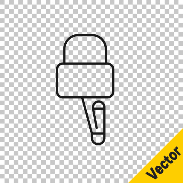 黑线开锁器或开锁器图标隔离在透明背景上。矢量图图片下载