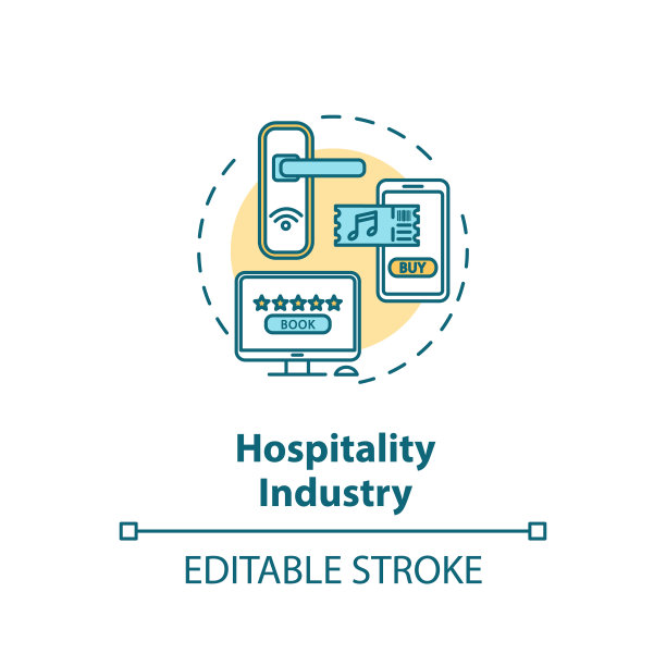 酒店行业概念图标图片下载