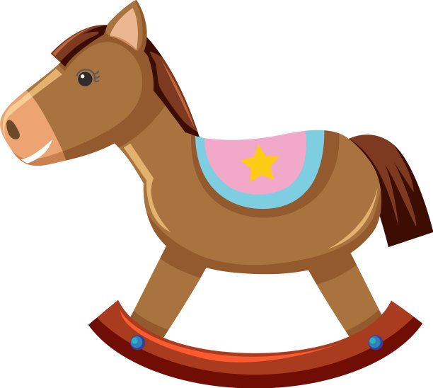 一匹在白色背景上摇摆的马图片下载